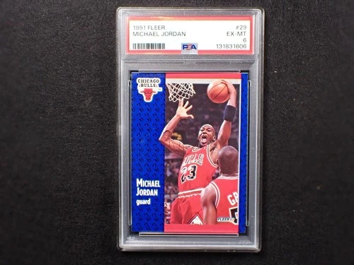 1991 Fleer #29 Michael Jordan Chicago Bulls Card PSA 6
