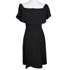 Whistles US Size 4 Ruffled Off The Shoulder Little Black Dress LBD Formal Party