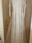 David Fielden Vintage Wedding Dress Ivory Lace Tulle Satin Size 10