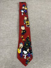 Peanuts Merry Christmas Charlie Brown 100% Silk Neck Tie Vintage Made In USA