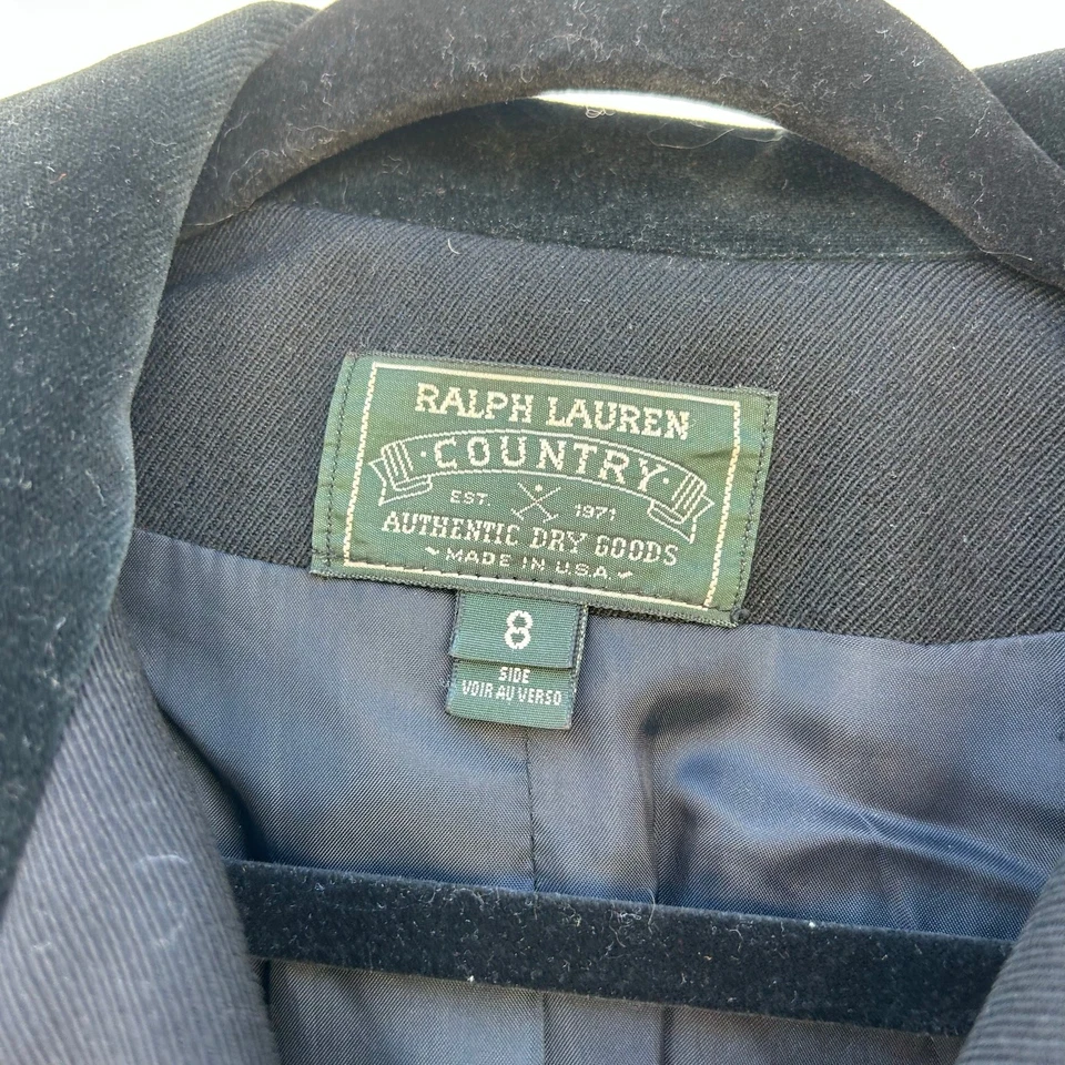 Винтажная шерстяная бархатная двубортная военная куртка Ralph Lauren Country USPS 8 - Изображение 3 из 4