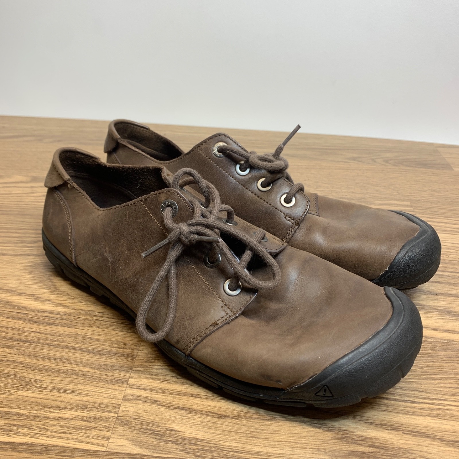 Scarpe Keen Grayson uomo 11 5 pelle marrone occhielli stringate casual comode Oxford