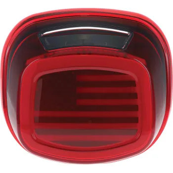 Kuryakyn Flag LED Red Lens Tail Light w License Light Fat Boy Lo 10-17