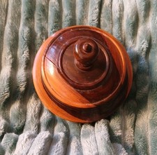 Vintage Handcrafted Wooden Bowl with Lid Wood Dish Wood Trinket Box Keepsake :