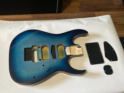 1991 Japan Fujigen Ibanez RG570FM Blue Flame Sunburst Guitar Body Floyd Ready