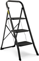 Hbtower Trittleiter 3 Stufen Klappbar 150Kg Faltbar Rutschfest Stahl