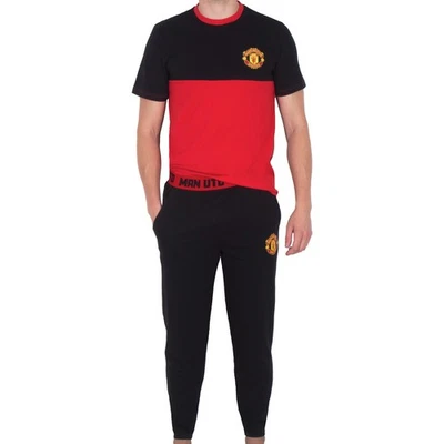 Manchester United Mens Pyjamas Long Premium Set OFFICIAL Football Gift