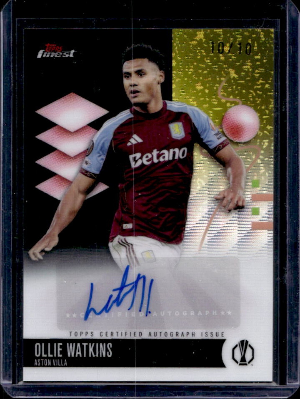 2025-26 Topps Finest Ollie Watkins Auto Autograph Black Wave Refractor #/10