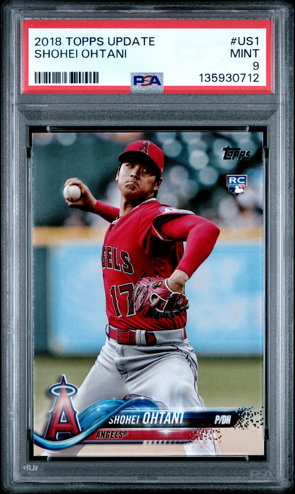 2018 TOPPS UPDATE #US1 SHOHEI OHTANI ROOKIE RC PSA 9