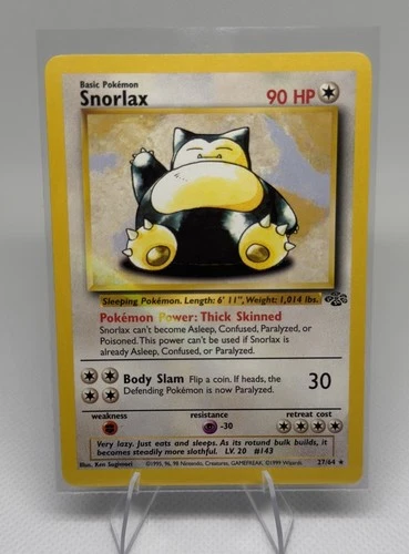1999 Pokemon SNORLAX Jungle Set HIGHLIGTER INK ERROR Misprint Card 27/64 RARE