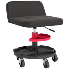 Rolling Creeper Garage Stool Mechanic Stool , Tool Tray,Adjustable Height, Black