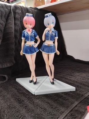 Re:Zero Rem Ram Lugnica Airlines Super Premium Figure Set SEGA JAPAN + GIFT