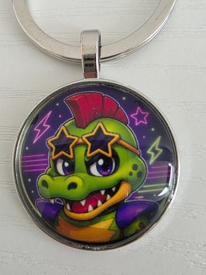 Montgomery Gator Schlüsselanhänger FNAF Sicherheitsverletzung Glas Cabochon Taschenanhänger Geschenk