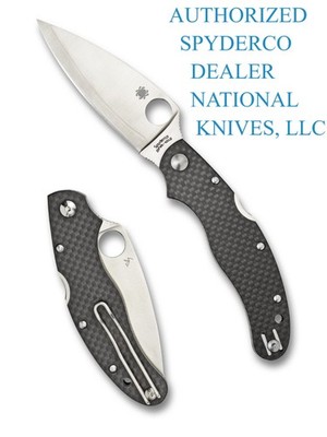Spyderco Caly 3.5 Knife C144CFPE ZDP-189 / 420J2 Steel Blade Black Carbon Fiber