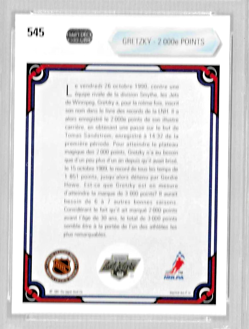 1990 UPPER DECK FRENCH HOCKEY CARD #545 HOF WAYNE GRETZKY PSA 10 NHL 2000 POINTS view 5