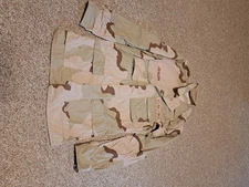 USGI DCU Shirt/Jacket Tri-color Desert Camo Uniform Medium Named USAF #1414