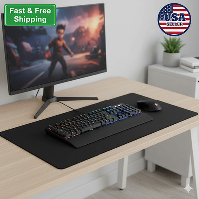 3Psc Extended Large Gaming Mouse Pad Stitched Edges Non-Slip Rubber Base Large
