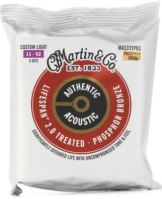 Martin MA535T Authentic Acoustic Lifespan 2.0 Treated 92/8 Phosphor Bronze