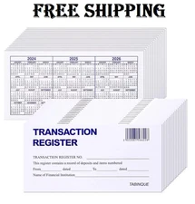 24 PCS Check Registers for Personal Checkbook, Easy to Read Checkbook Register
