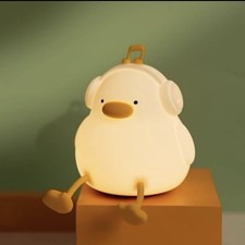 Cute Duck Night Light,LED Squishy Novelty Duck Lamp,3 Level Dimmable Soft Sil...