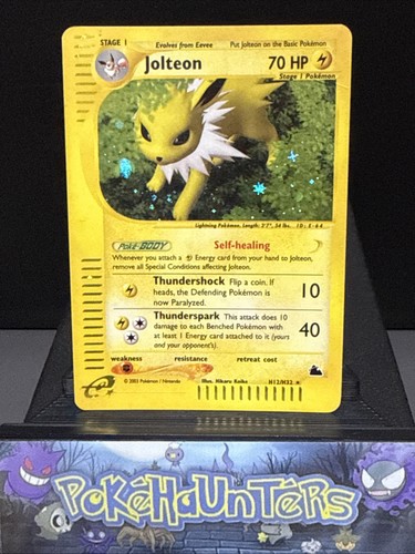 Pokemon Card Jolteon H12/H32 Skyridge Holo Rare SWIRL On Head Back Is Played