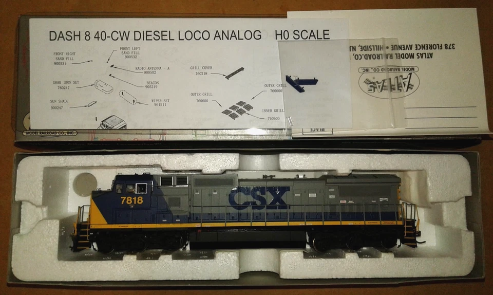 HO SCALE ATLAS DASH-40CW CSX #7818 7623 - Image 2 of 4