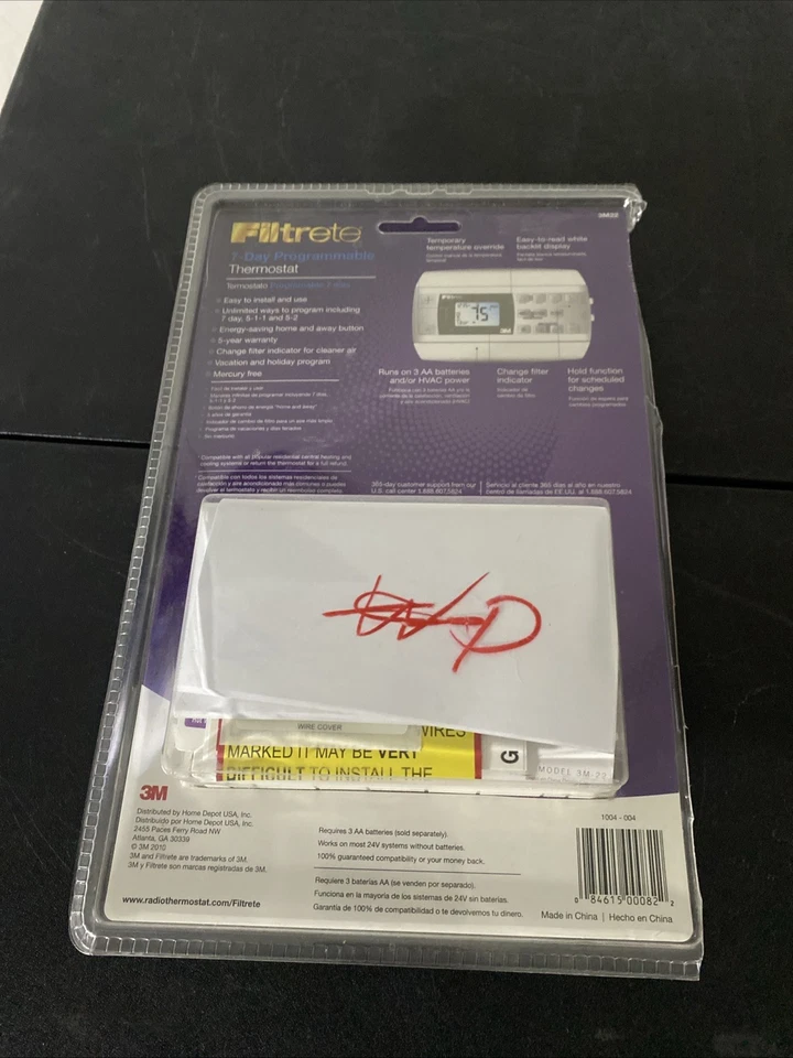 Filtrete Model 3M22 Thermostat 7-Day Programmable Thermostat Energy Saver OB New - Image 4 of 4