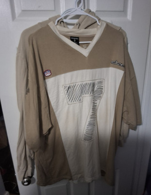 Dada Supreme Men's Beige/Cream Graphic Logo V-Neck Short Sleeve T-Shirt 2XL