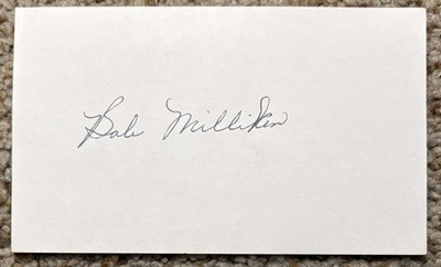 Bob Milliken signed card - Dodgers debut 1953 -