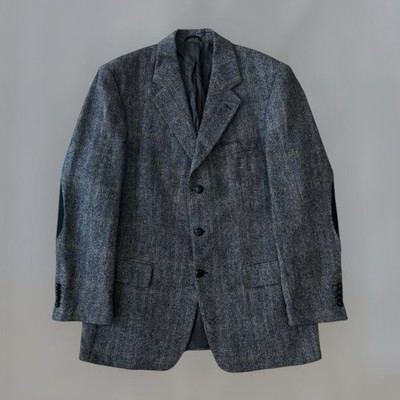 Harris Tweed handwoven wool/leather elbows Barutti blazer jacket 40R