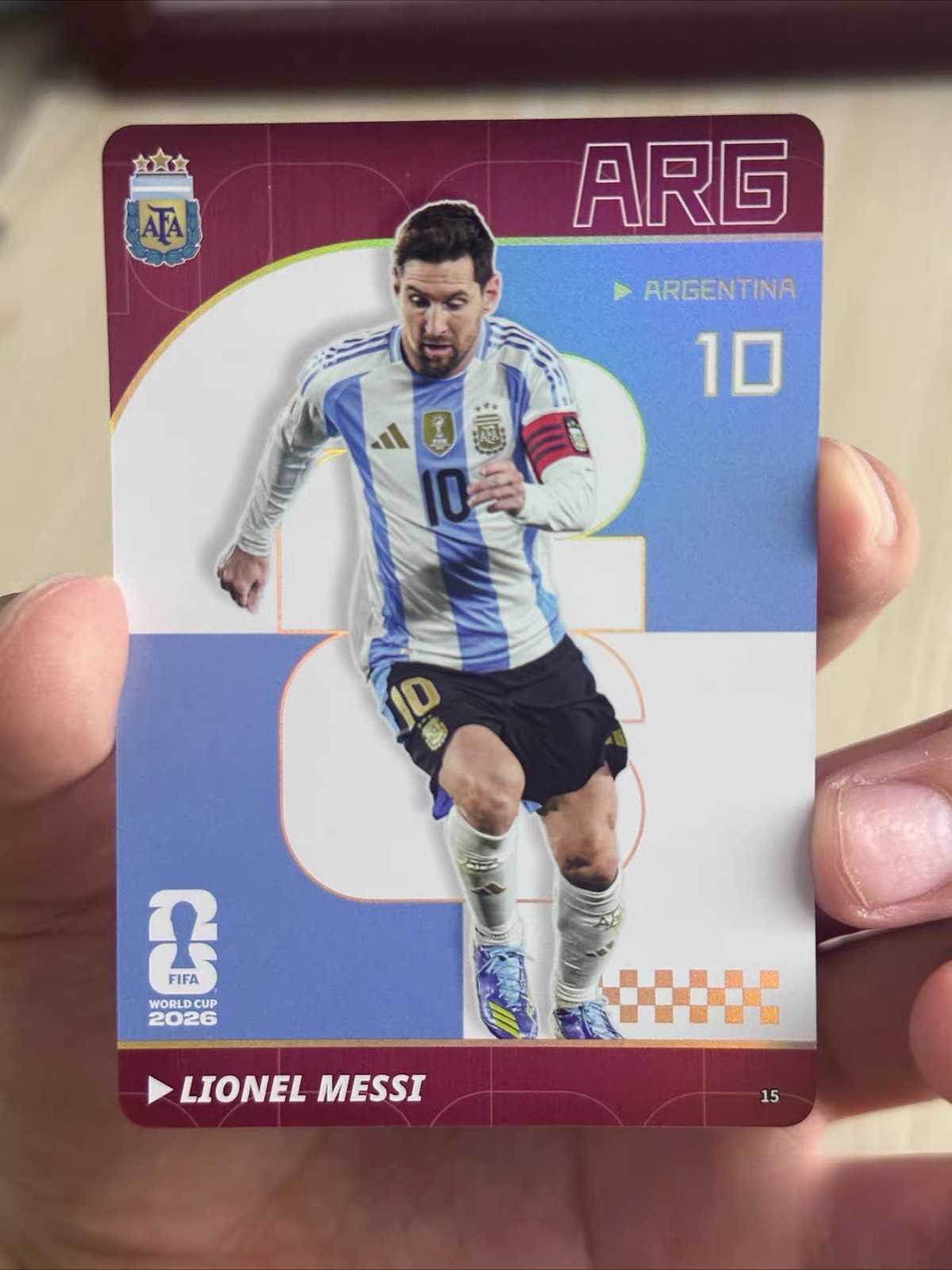 Panini Kayou 2026 World Cup Lionel Messi Argentina Red Parallel Refractor #15