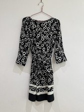 H&M Woman's Black&White Floral Short Dress | Size 10 | 100% Polyester