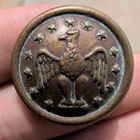 Reproduction Vtg Brass Two Piece Confederate Staff Officers Eagle Uniform Button