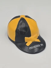 VTG Scott Products Equestrian Jockey Cap Bottle Opener Yellow Black Preakness 89