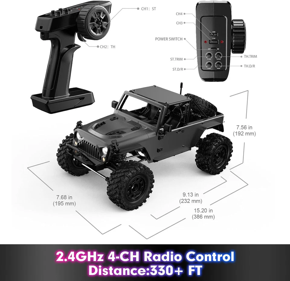 HYPERGO H12Y 1/12 Brushless 4X4 RC Rock Crawler Portal Axles Waterproof FREESHIP - Image 2 of 4