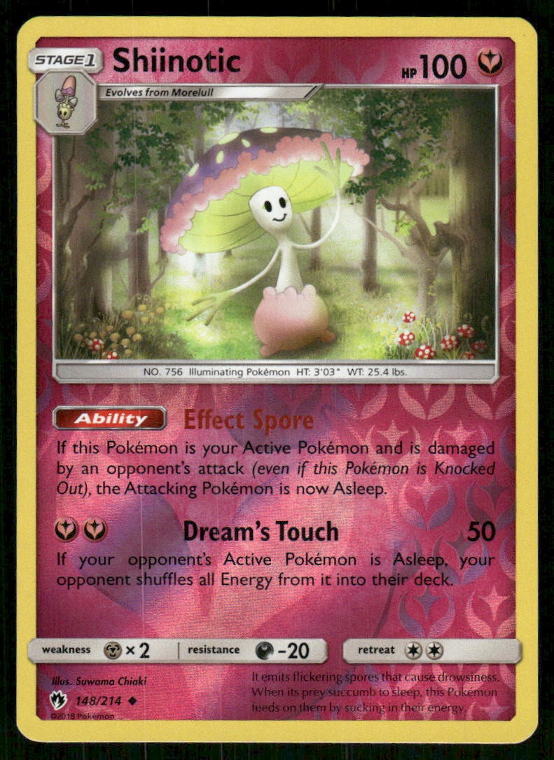 Shiinotic 148/214 Uncommon Lost Thunder Pokemon Reverse Holo NM