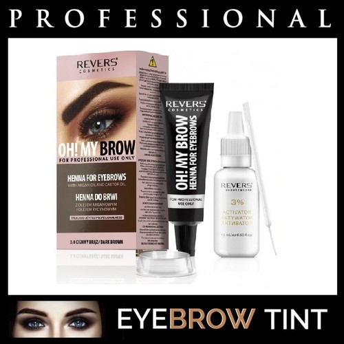 HENNA EYEBROW EYELASH TINT Lasting Brow Dye Paint Full Kit Cream Brown Black 24h - Picture 5 of 6