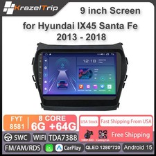 8 Core 64gb Android Car Radio For Hyundai Santa Fe Ix45 2013 - 2018 Carlpay Gps