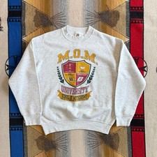 Vintage 90s Women’s Mom University Crewneck Sweatshirt Size Medium Made In USA