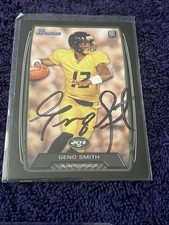Geno Smith rookie on-card auto Bowman #150 Mountaineers/Jets. rookie card picture