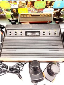 VINTAGE Atari CX2600A Video Game Console, Controllers W/ 14 Games & Extras