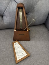 Early Vintage Seth Thomas Metronome De Maelzel Wood Wind Up Music Timer VIDEO