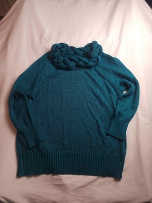New Directions Sweater Womens 3X Teal Minimalist Grandmacore Hygge Lagenlook