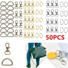 50PCS Metal Lobster Claw Clasps for Keychain Clip Lanyard Snap Swivel Clasp Hook