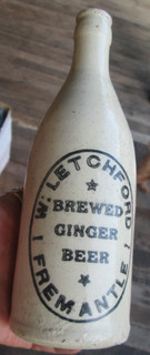 Nice all white crown seal GB W. LETCHFORD BREWED GINGER BEER FREMANTLE West Aust