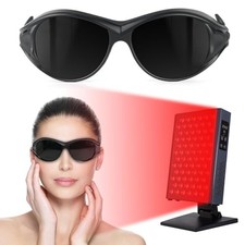 Professional Red Light Therapy Glasses,Eye Protection for Red Black 200-2000nm