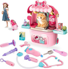 New Pet Cat Care Carrier Toy 29PCS   Vet Clinic Pretend Play Set for Kids 3  12