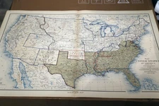 1893 RARE ORIGINAL ANTIQUE CIVIL WAR ATLAS MAP-PLATE 163-UNITED STATES-JUN 1861 