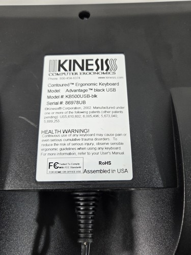 Kinesis Advantage KB500 Ergonomic Keyboard, USB/MPC, Black Working Tested - RARE - Picture 8 of 13