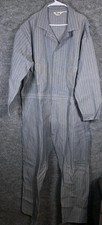 Key Coveralls Men 52 Gray Herringbone Stripe Workwear Zip Front Jumpsuit usa